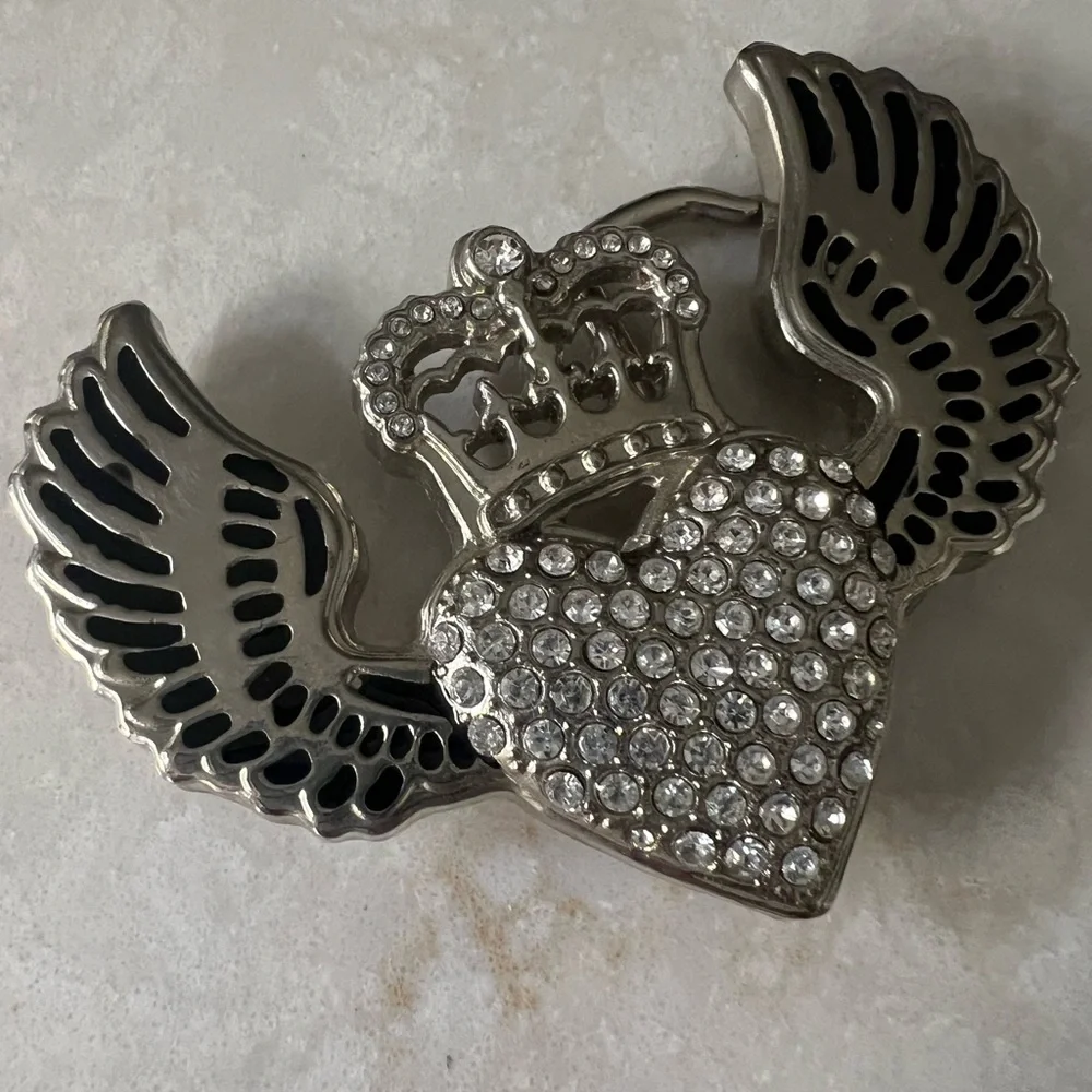 Silver Rhinestone Belt Buckles Set - Picture 2 of 6